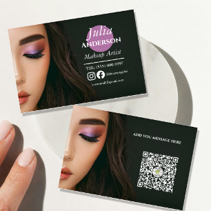 Elegant Makeup Artist MUA photo small business Card