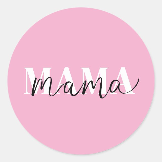 Elegant "Mama" Modern Design for Mothers Classic Round Sticker (Front)