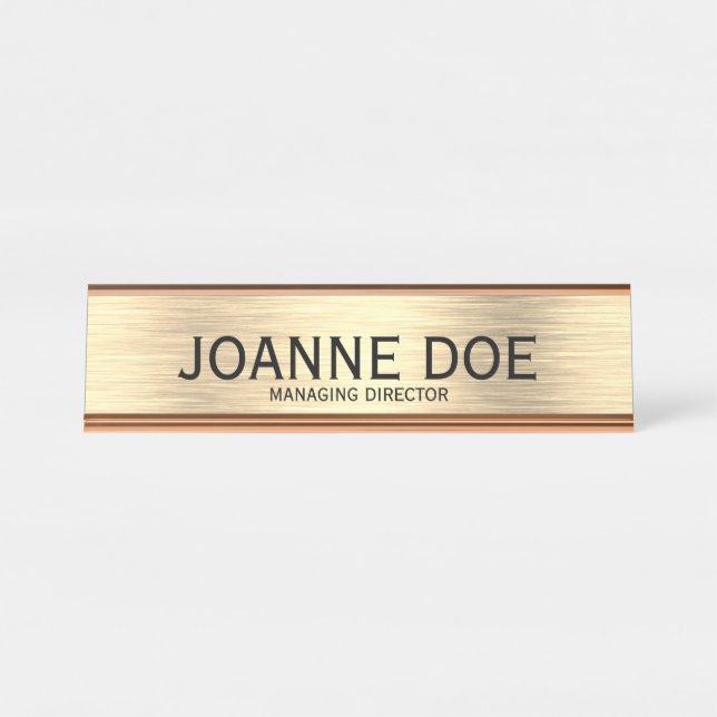 Elegant Managing Director Metallic Desk Name Plate (Front)