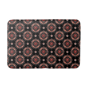 Elegant Mandala Boho Floral Pattern Bath Mat