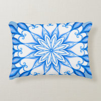Elegant Mandala Boho Mediterranean White And Blue
