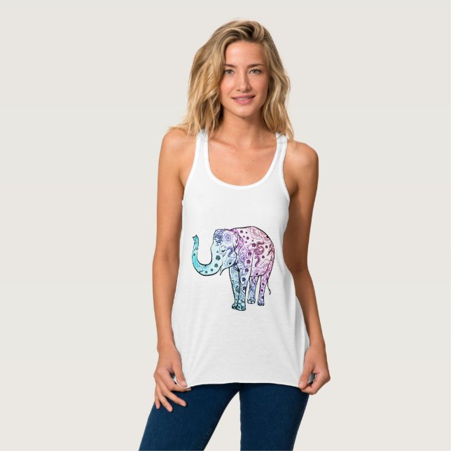 Elegant Mandala Elephant : Wearable Artistry Singlet (Front Full)