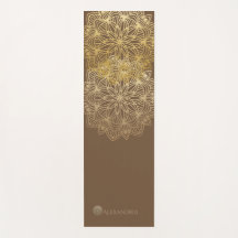 Elegant Mandala Gold Brown Personalised (1 sided)