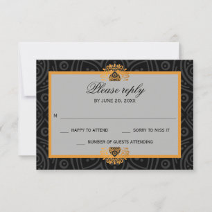 Elegant Mandala Indian Wedding RSVP Card