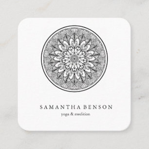 Elegant Mandala Logo Yoga Symbol Of Universe Square Business Card