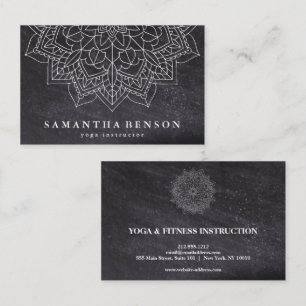 Elegant Mandala Lotus Flower Logo Yoga Instructor Business Card