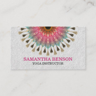 Elegant Mandala Lotus Logo Yoga Instructor Business Card