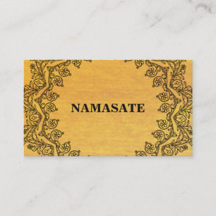 Elegant Mandala Namaste Gold Yoga Logo Art Business Card