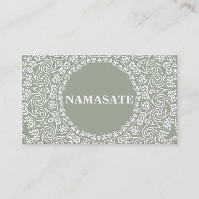 Elegant Mandala Namaste Yoga Logo Art Business Card (Front)