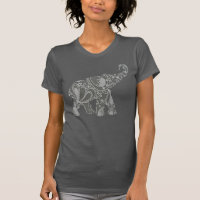Elegant Mandala Pattern Grey Elephant