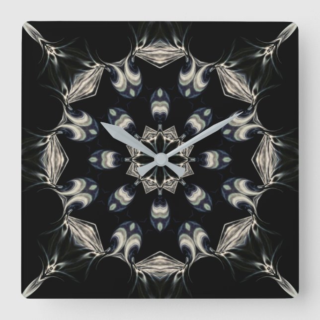 Elegant Mandala Square Wall Clock (Front)