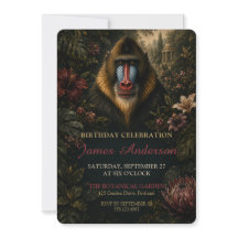 Elegant Mandrill Botanical Milestone Birthday