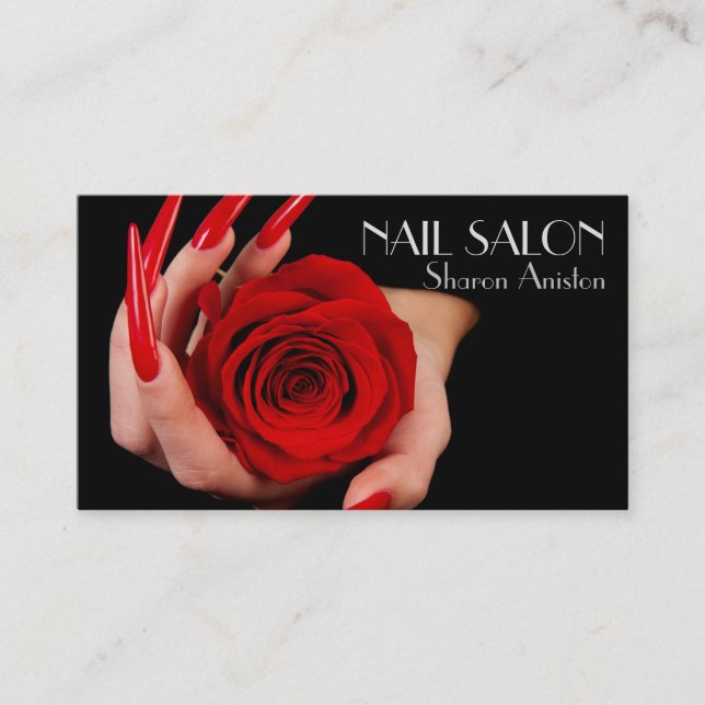 Elegant manicure nail salon Business card (Front)
