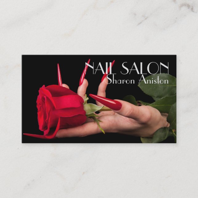 Elegant manicure nail salon Business card (Front)
