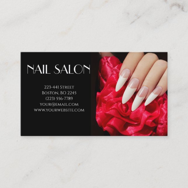 Elegant manicure nail salon Business card (Front)