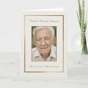 Elegant Man's Memorial Thank You Card