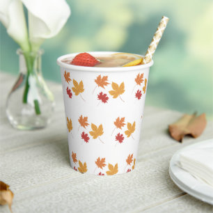 Elegant Maple Leaf Pattern Paper Cup