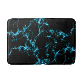 Elegant Marble 10 - Blue and Black Bath Mat