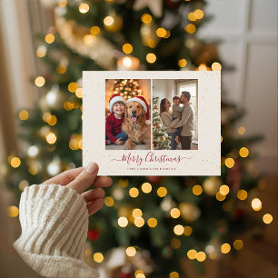 Elegant Marble 2 Photo Christmas Card