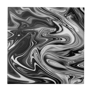 Elegant Marble 7 - Liquid Black and White Tile