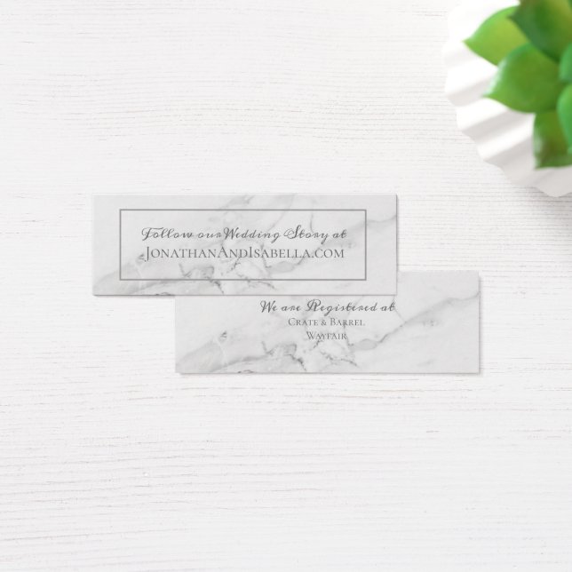 Elegant Marble and Wreath Wedding Details Card (Desk)