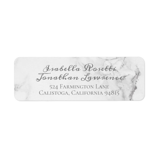 Elegant Marble and Wreath Wedding Labels (Front)