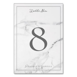 Elegant Marble and Wreath Wedding Table Numbers