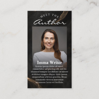Elegant Marble Author Meet & Greet Promo Vertical Business Card