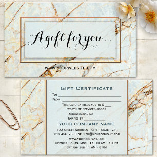 Elegant Marble Beauty Gift Certificate Template