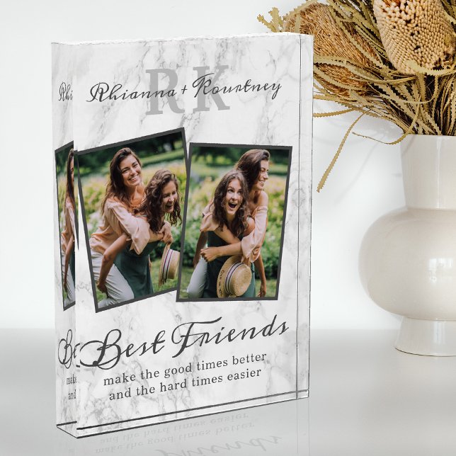 Elegant Marble Best Friends Photo Block (Creator Uploaded)