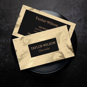 Elegant marble black and gold business card