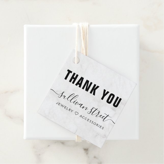 Elegant Marble Bracelet Business Thank You Tag (In Situ)