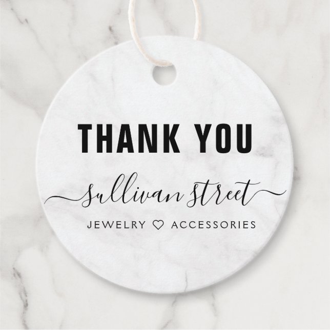 Elegant Marble Bracelet Thank You Tag (Front)