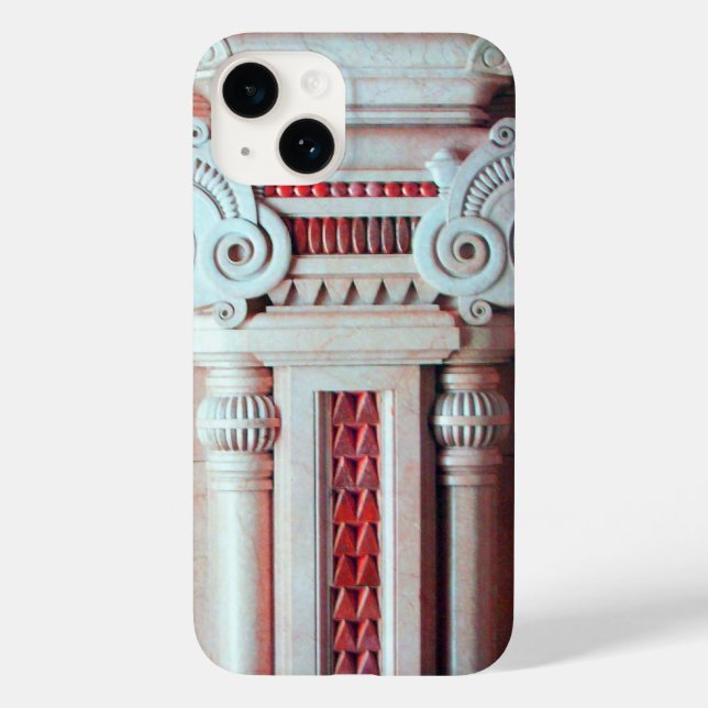 ELEGANT MARBLE COLUMN,RED PINK INTERIOR DESIGN Case-Mate iPhone CASE (Back)
