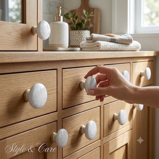 Elegant Marble Finish Ceramic Knob for Home Decor (Elegant Marble Finish Ceramic Knob for Home Decor)