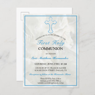 Elegant Marble First Holy Communion Invitation