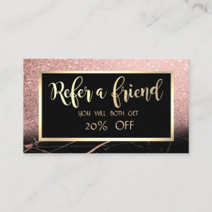 Elegant Marble , Glitter,Frame  Referral Card