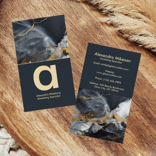 Elegant Marble Gold Aesthetic Business Card