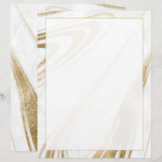 Elegant Marble Gold Letterhead