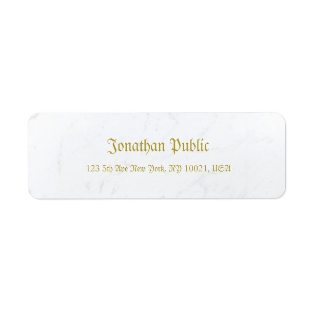 Elegant Marble Gold Old Style Calligraphy Return (Front)