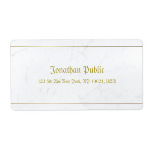 Elegant Marble Gold Old Style Calligraphy Shipping