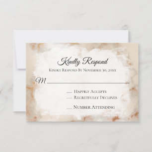 *~* Elegant Marble Gold Vein AR2 Wedding RSVP Card