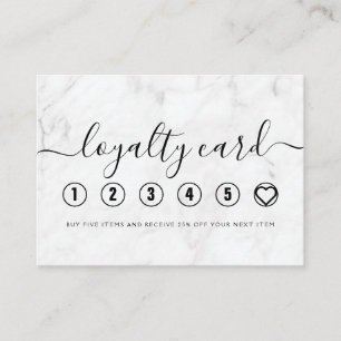 Elegant Marble Hand Lettering Circles Loyalty Card