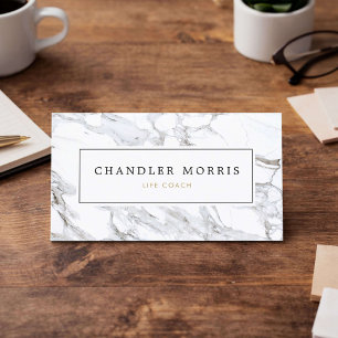 Elegant Marble Life Coach Business Card