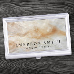 Elegant marble look personalised name business card holder<br><div class="desc">Elegant business card holder featuring your name and title on a printed marble look background</div>