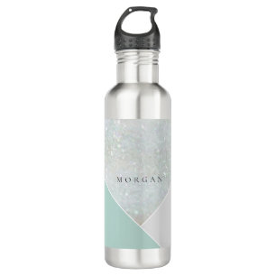 Elegant Marble Mint Grey Colour Block Minimalist 710 Ml Water Bottle