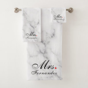 Elegant Marble Mrs. Bride To Be Towel Gift