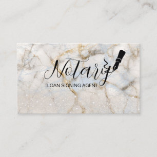 Elegant Marble Notary Fountain Pen Business Card