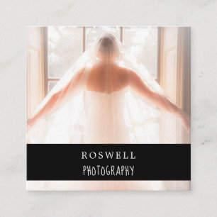 Elegant Marble Photography Square Business Card