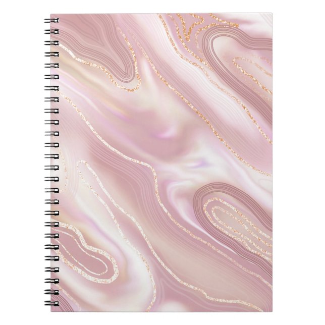 Elegant marble: rose gold texture notebook (Front)